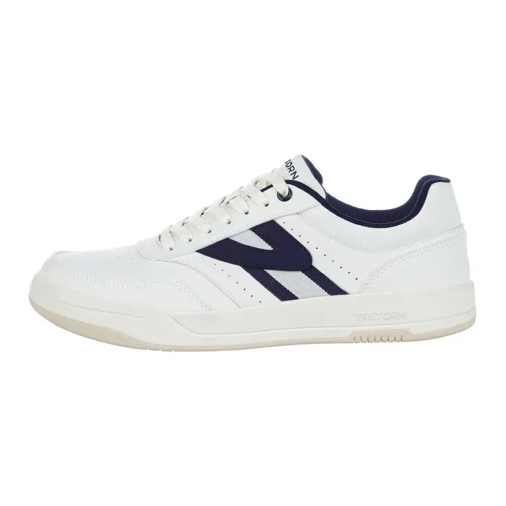 Tretorn DENNIS Sneakers Mens White Dark Navy Trim Ortholite Footbed New in Box